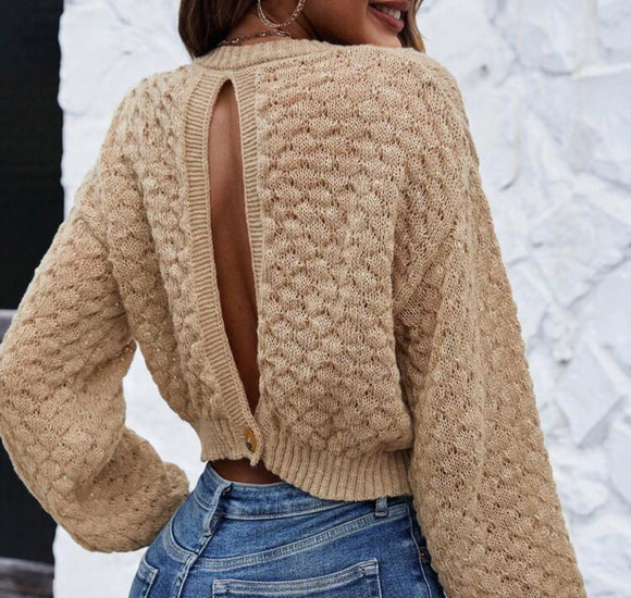 Sale: Open Back Cropped Sweater
