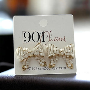 Beaded Bow Earrings