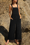 Black Wide Leg Corduroy Jumpsuit