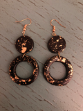 Black and Gold Leaf Arch Earrings