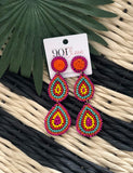 Beaded Multi-Color Dangle Earrings