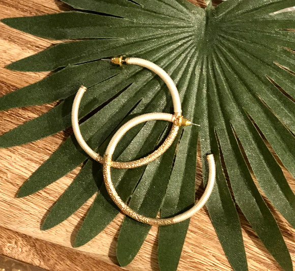 Gold and Cream Hoops