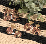 Brown Leopard Print w/ Gold Flake Earrings