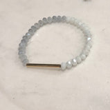 Gray and White Bar Bracelet