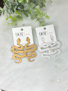 Sale: Metal Snake Earrings