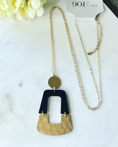 Gold and Black Long Necklace