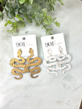 Sale: Metal Snake Earrings