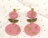 Clay and Gold Leaf Earrings