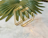 Double Square Hoop Earrings