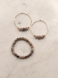 Jasper Earrings and Bracelet Set