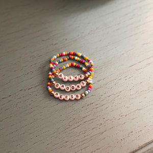 Multi-Colored Personalized Czech Bead Bracelet