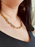 Chunky Gold Filled Paper Clip Chain w/ Toggle Clasp