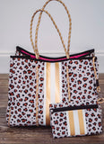 Leopard w/ Gold Stripe Neoprene Bag