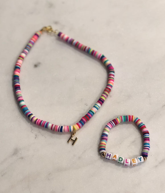 Kid’s Heishi Necklace and Bracelet Set