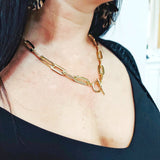 Chunky Gold Filled Paper Clip Chain w/ Toggle Clasp