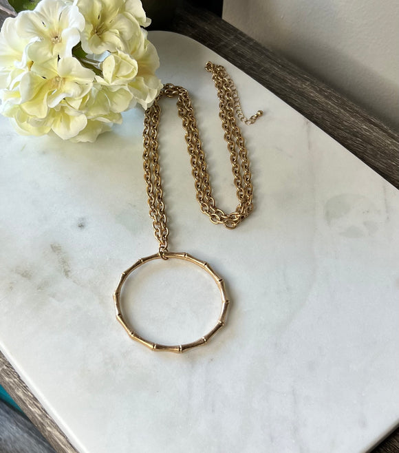 Matte Gold Circle Necklace