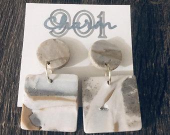 Marble Polymer Clay Earrings